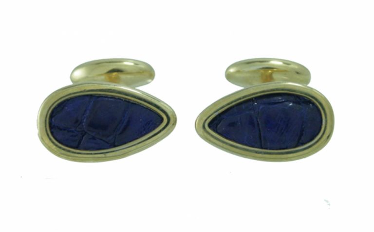 CUFFLINKS CROCOS IN STERLING SILVER GOLD PLATED