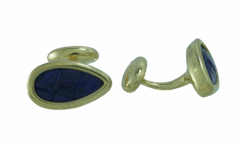 CUFFLINKS CROCOS IN STERLING SILVER GOLD PLATED