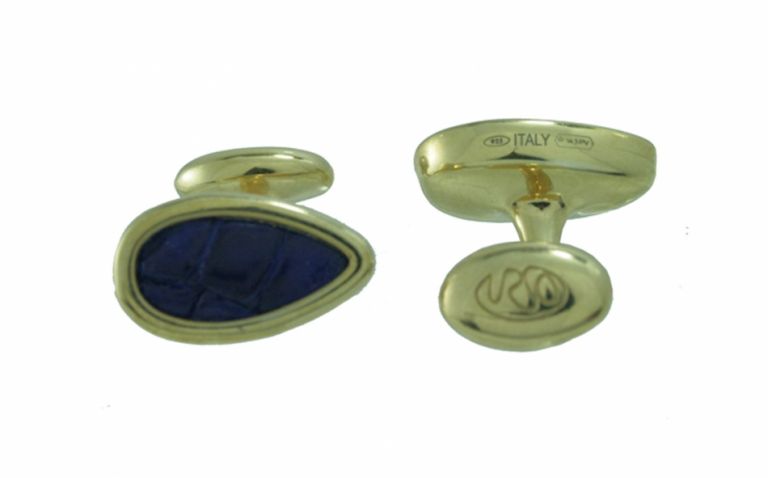 CUFFLINKS CROCOS IN STERLING SILVER GOLD PLATED